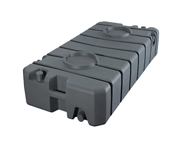 Holding tank designed to store waste, typically used in portable toilets